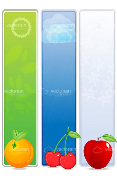 Bars with Weather Signs and Fruits